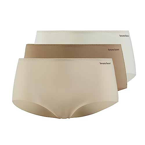 bruno banani Damen Pantys Charming - Bequeme Pantyhosen aus atmungsaktiver Mikrofaser, nahtlos, zeichnet Nicht ab, passgenau, weich und kratzfrei, Größe XS-XL (3 Stück) rosé/Mocca/Camel, S von bruno banani