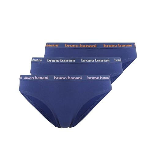 bruno banani Damen Rios Flooding - Moderne Rio-Slips mit Logo im Stoffgummibund, Perfekter Halt, atmungsaktive Baumwolle, optimale Passform, Größe XS-XL (3 Stück) Marine pink/orange/Silber Lurex, L von bruno banani