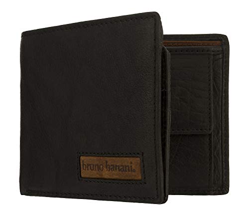 bruno banani Den Haag Wallet Quer With Flap Black/Cognac von bruno banani