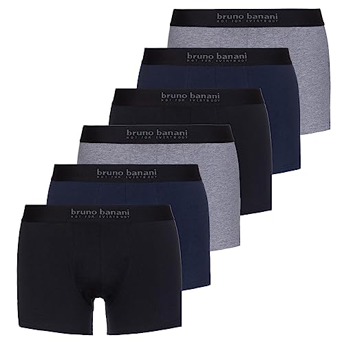 bruno banani - Energy Cotton - Short - 6er Pack (5 Schwarz/Navy/Grau Melange) von bruno banani