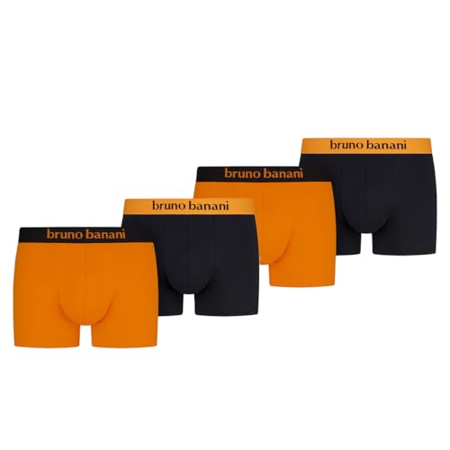 bruno banani - Flowing - Retro Short/Pant - 4er Pack (XXL Orange/schwarz) von bruno banani