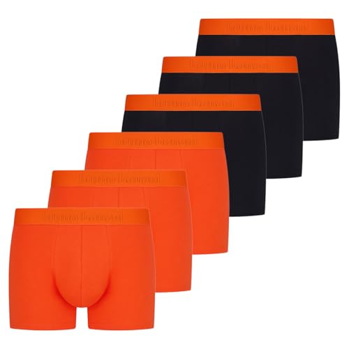 bruno banani - Flowing - Retro Short/Pant - 6er Pack (L Schwarz/orange) von bruno banani