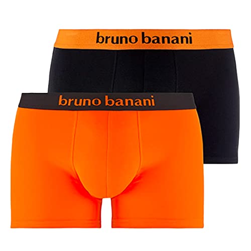 Bruno Banani Herren 2pack Flowing Boxershorts, Orange/Schwarz // Schwarz/Orange, XXL EU von bruno banani