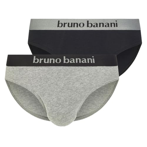 bruno banani - Flowing - Sportslip/Unterhose - 2er Pack (L Schwarz/Grau Melange) von bruno banani