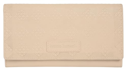 bruno banani große Geldbörse im Querformat Echt Leder Damen | Doppelter Druckknopf, 13 Kartenfächer, Leichtes Rindleder | 022054 von bruno banani