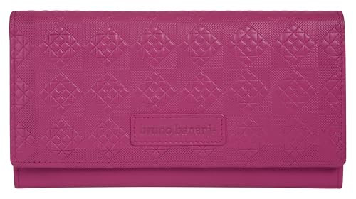 bruno banani große Geldbörse im Querformat Echt Leder Damen | Doppelter Druckknopf, 13 Kartenfächer, Leichtes Rindleder | 022054 von bruno banani