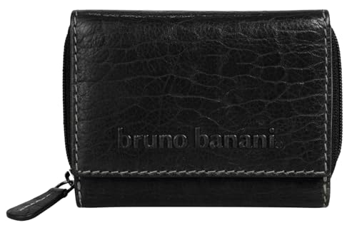 bruno banani kleine Geldbörse im Querformat Echt Leder Damen | Echtleder Portemonnaie mit RFID-Schutz, handliche Mini Damen Wallet | 022126 von bruno banani