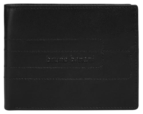 bruno banani Geldbörse Echt Leder Herren | RFID-Schutz, Optimaler Stauraum, Klassisches Design schwarz | 022046 von bruno banani