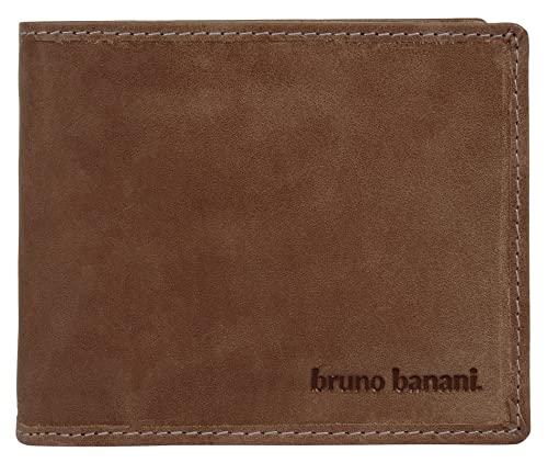 bruno banani Geldbörse Echt Leder Herren | stilvolles Portemonnaie, funktionale Geldbörse, RFID-Schutz, 1 Münzfach, 2 Scheinfächer cognac | 021759 von bruno banani