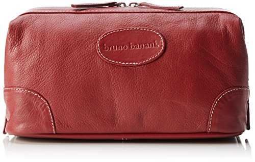 bruno banani Geldbörse Leder Schwarz Reißverschluss RFID Schutz hochwertig Doppelnaht, Red (Rot), Breite 28 cm, Höhe 13,5 cm, Tiefe 12 cm von bruno banani