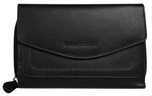 bruno banani Geldbörse im Querformat Echt Leder Damen | Große Brieftasche mit RFID-Schutz | Portemonnaie mit Münzfach | Geldbeutel für viele Karten | 022206 von bruno banani