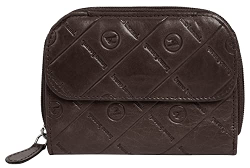 bruno banani Geldbörse im Querformat Echt Leder Damen | Schlanke Geldbörse, leichtes Portemonnaie, 2 Kartenabteile, umlaufender Reißverschluss | 021857 von bruno banani