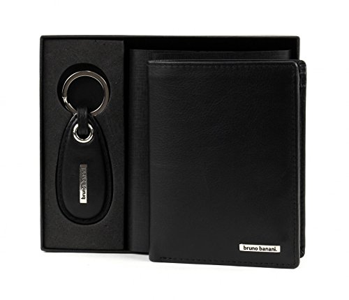 bruno banani Gift Set Slim Wallet/Keychain Black Black von bruno banani