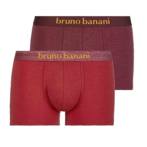 Bruno Banani Herren 2pack Denim Fun Retroshorts, Rostrot // Weinrot Melange, L EU von bruno banani