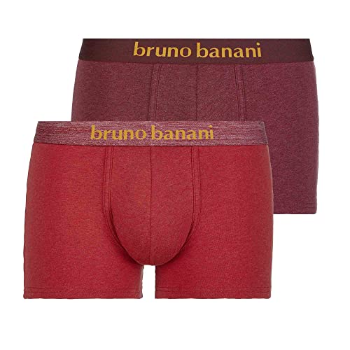 Bruno Banani Herren 2pack Denim Fun Retroshorts, Rostrot // Weinrot Melange, XXL EU von bruno banani
