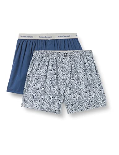 bruno banani Herren Boxershort 2Pack Enthusiast Unterwäsche, hellgrau Print//Denim, XL von bruno banani