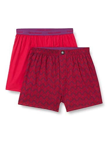 Bruno Banani Herren Boxershort 2Pack Enthusiast Unterwäsche, weinrot Print//weinrot, XXL von bruno banani