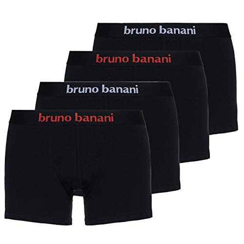 Bruno banani - Flowing - Short - 4er Pack (4 Schwarz (Rot/Weiß)) von bruno banani