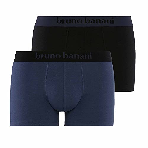 Bruno Banani Herren Flowing Boxershorts, dunkelblau//schwarz, M (2er Pack) von bruno banani