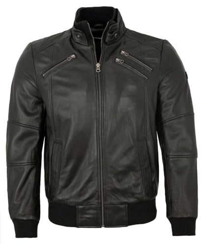 bruno banani - Herren Lederjacke Bomberjacke Lammnappa schwarz Größe 50 bruno banani - Herren Lederjacke Bomberjacke Lammnappa schwarz Größe 50 von bruno banani