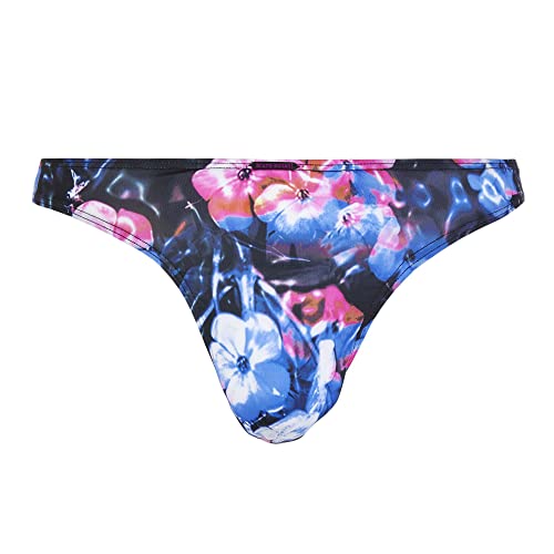 bruno banani Herren Primrose G String, Schwarz/Violett/Pink Print, M EU von bruno banani