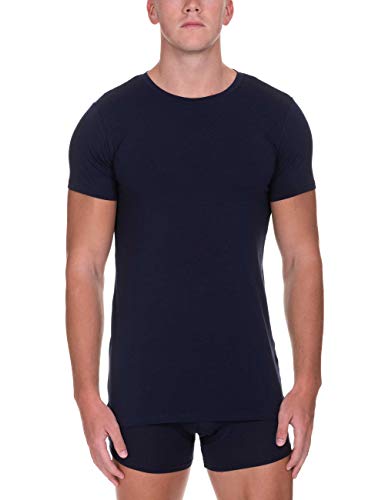 bruno banani Herren Shirt Infinity Unterhemd, Blau (Dunkelblau 090), Medium (Herstellergröße: M) von bruno banani