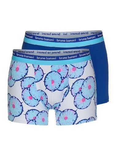 bruno banani Herren Short 2 Pack Fruit Mix Blau Ananas Print 2201-1304/1664 (S/4) von bruno banani
