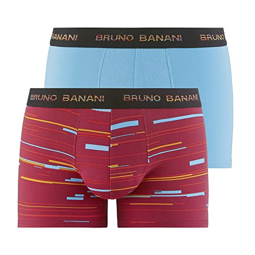 Bruno Banani Herren Short 2Pack Connect Unterwäsche, rot Print//türkisblau, XXL von bruno banani
