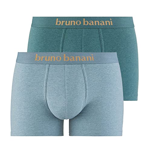 bruno banani Herren Short 2Pack Denim Fun Unterwäsche, Mint//jadegrün Melange, S von bruno banani