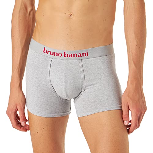 Bruno Banani Herren Short 2Pack Denim Fun Unterwäsche, hellgrau//anthrazit Melange, L von bruno banani