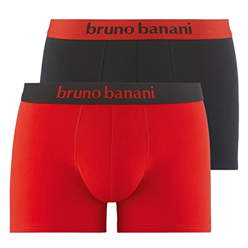 Bruno Banani Herren Short 2Pack Flowing Unterwäsche, brilliantrot//schwarz, S von bruno banani