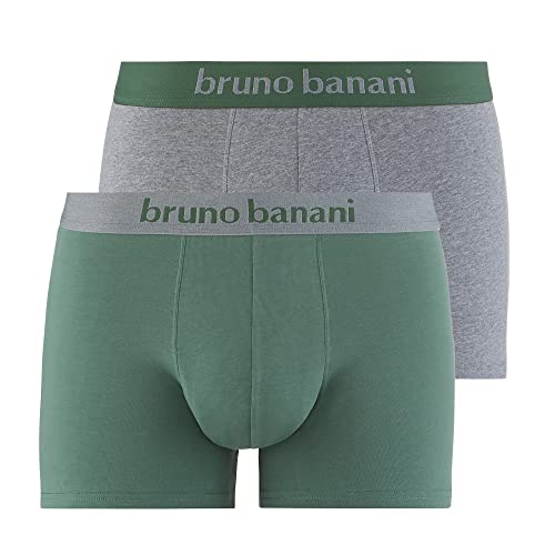 bruno banani - Flowing - Short - 2er Pack (M Tannengrün/Graumelange) von bruno banani