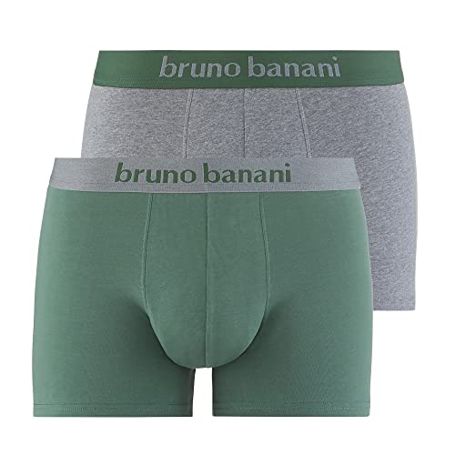 Bruno Banani Herren Short 2Pack Flowing Unterwäsche, tannengrün//Graumelange, S von bruno banani