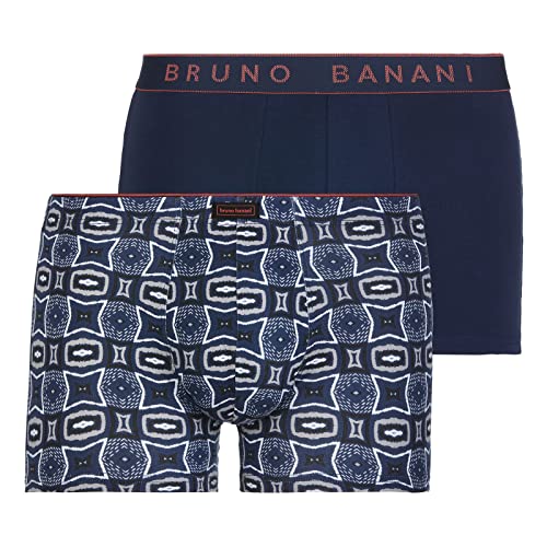 bruno banani Herren Symetric Pack of 2 Retroshorts, Graphic Print // Nachtblau, XXL EU von bruno banani