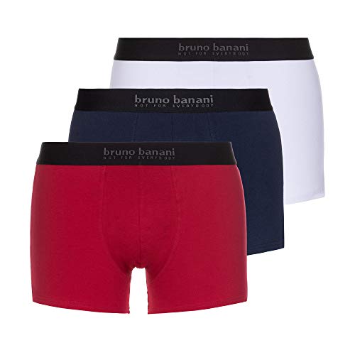 bruno banani Herren Short 3er Pack Energy Cotton Boxershorts, Mehrfarbig (Rot//Navy//Weiß 2754), (Herstellergröße: XX-Large) von bruno banani