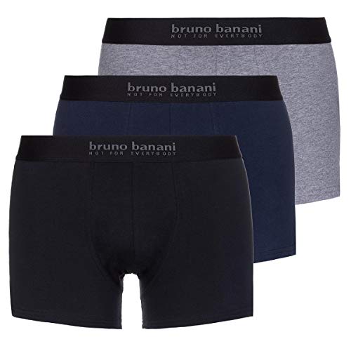 bruno banani Herren Short 3er Pack Energy Cotton Boxershorts, Mehrfarbig (Schwarz//Navy//Graumelange 2753), (Herstellergröße: XX-Large) von bruno banani