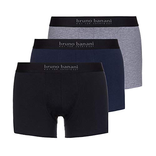 bruno banani Herren Short 3er Pack Energy Cotton Boxershorts, Mehrfarbig (Schwarz//Navy//Graumelange 2753), (Herstellergröße: XX-Large) von bruno banani