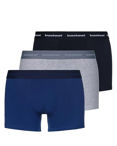 bruno banani Herren Shorts Lusty - Retro Boxershorts aus atmungsaktiver Baumwolle, Komfortbund mit gewebtem Logo, Memory-Effekt, Normale Bundhöhe, Keine störende Naht, Größe S-3XL (3 Stück) von bruno banani