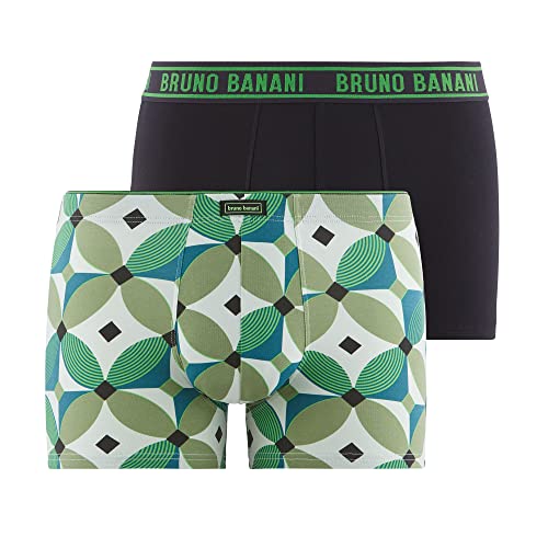 bruno banani Herren Shorts Private Garden - Moderne Boxershorts aus atmungsaktiver Baumwolle mit Branding am Bund, eng anliegend, ideale Passform, ohne Eingriff, Größe S-XXL (2 Stück) von bruno banani