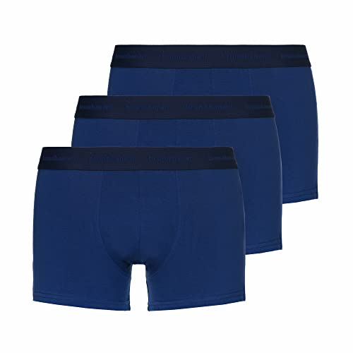 bruno banani Herren Shorts Lusty - Retro Boxershorts aus atmungsaktiver Baumwolle, Komfortbund mit gewebtem Logo, Memory-Effekt, Normale Bundhöhe, Keine störende Naht, Größe S-3XL (3 Stück) Navy, S von bruno banani