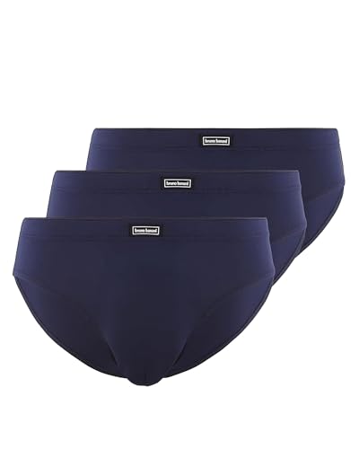 bruno banani Herren Sportslips Soft Micro - 3er Set - Bequeme Herren Strings - Atmungsaktive Mikrofaser - Hohe Bewegungsfreiheit Marine, XL von bruno banani