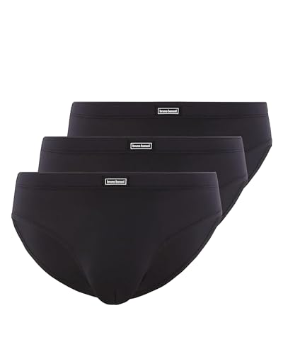 bruno banani Herren Sportslips Soft Micro - 3er Set - Bequeme Herren Strings - Atmungsaktive Mikrofaser - Hohe Bewegungsfreiheit schwarz, XL von bruno banani