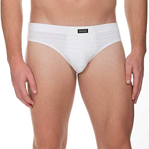 bruno banani Herren Sportslip Check Line 2.0 Slip, Weiß (Weiß Karo 1612), Small (Herstellergröße: S) von bruno banani