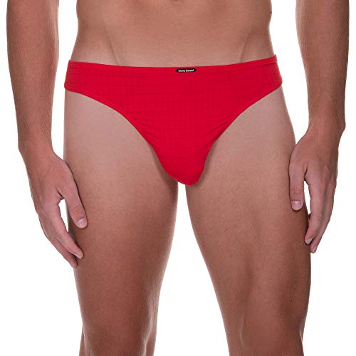 bruno banani Herren String Check Line 2.0 Tanga, Rot (Rot Karo 1070), L EU von bruno banani