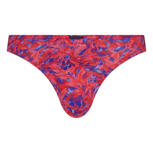 bruno banani Herren String Tanga Slip Unterhose Blooming Time, Farbe:Mehrfarbig, Größe:XL, Artikel:-2271 pink/blau Print von bruno banani