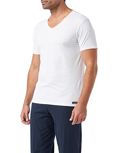 Bruno Banani Herren V-Shirt Check Line 2.0 Unterhemd, Weiß (Weiß Karo 1612), Large (Herstellergröße: L) von bruno banani