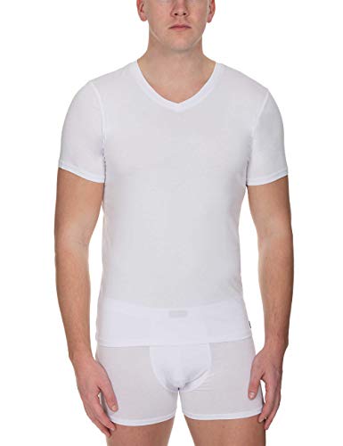 bruno banani Herren V-Shirt Infinity Unterhemd, Weiß (Weiß 001), Medium (Herstellergröße: M) von bruno banani