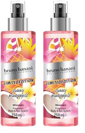 bruno banani Limited Edition Body & Hair Splash für Sie, sommerlich-lebendiger und femininer Duft für Frauen mit blumig-fruchtigen Noten, für Körper und Haare, 250 ml (Packung mit 2) von bruno banani
