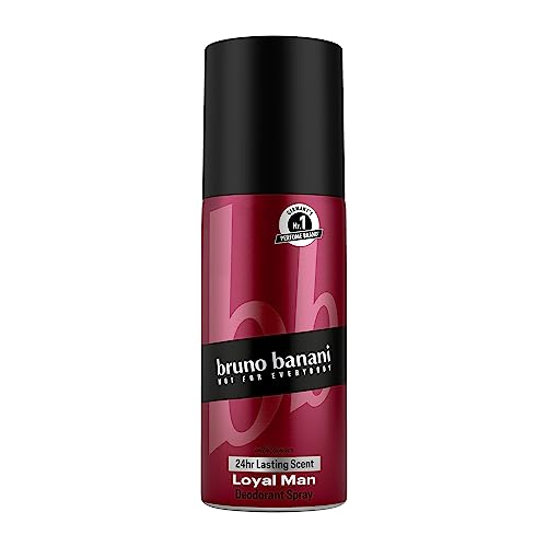 Bruno Banani Fragrance Loyal Man Deo Bodyspray, Körperspray mit aromatisch holzigem Herrenduft, 24 Stunde lang anhaltend, 150 ml (1er Pack) von Bruno Banani Fragrance