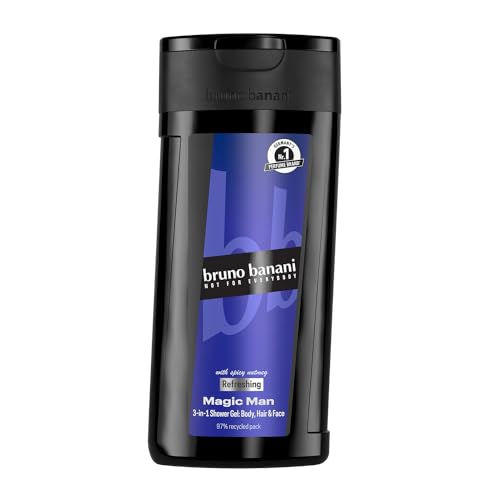 bruno banani Magic Man 3-in-1 Shower Gel für Männer mit holzigem Fougère-Duft, 250ml von bruno banani